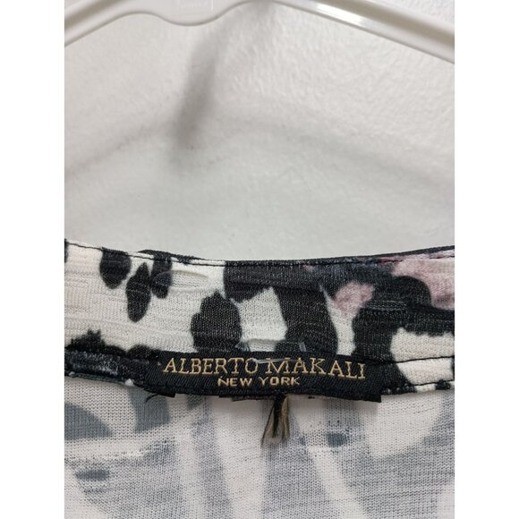 Alberto Makali Womens Wearable Art Top Medium Multi Abstract Textured 3/4 Sleeve - Picture 3 of 9